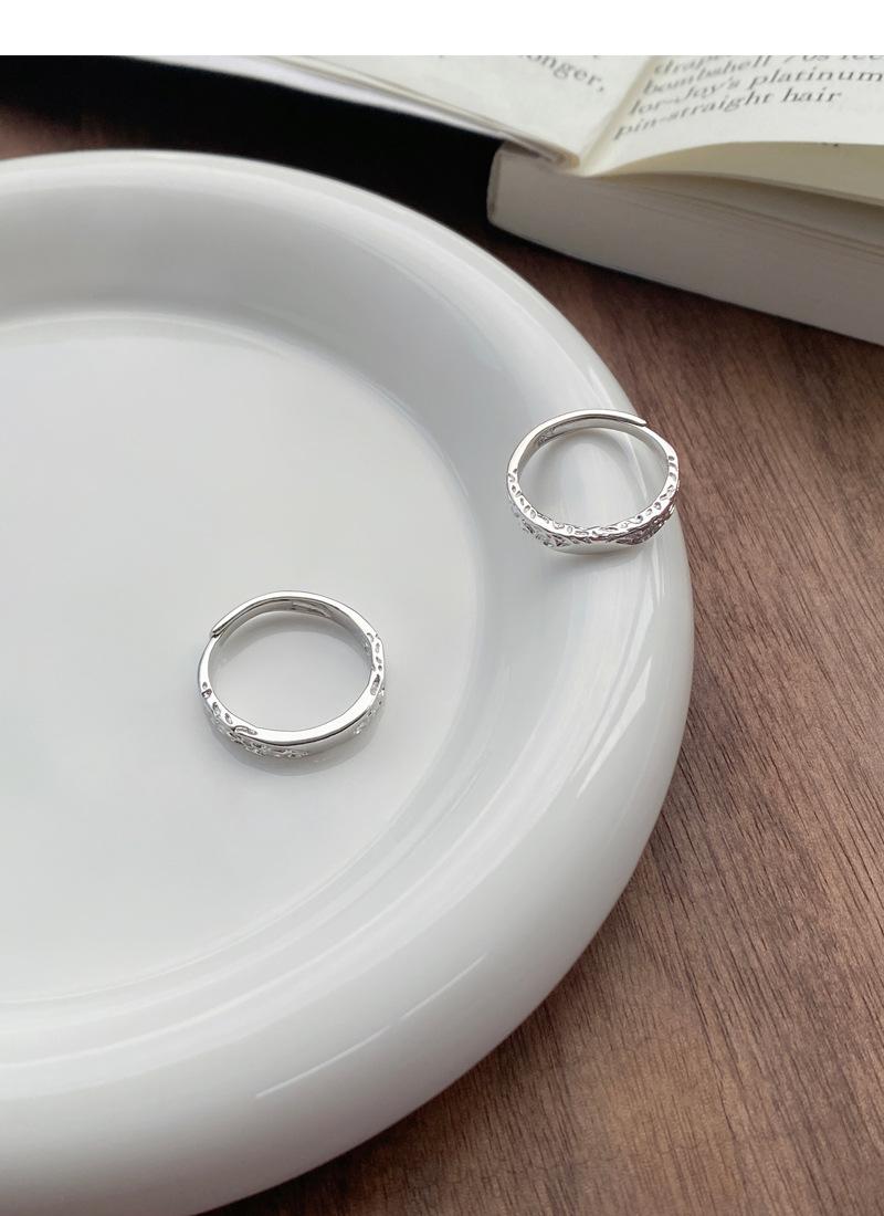 S25 Sterling Silver Simple Glacier Plain Band Couple Ring Open Ring -507 jewellery  with  meaning(45%)