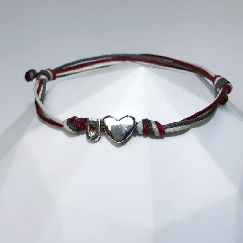 S925 Silver Hand Knitting Letters & Heart Bracelet/Promotional Products