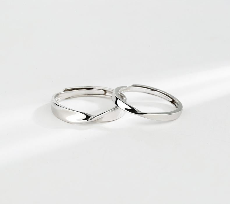 S925 Sterling Silver Mobius Ring Plain Band Couple Rings - 486 weddingring(45%)
