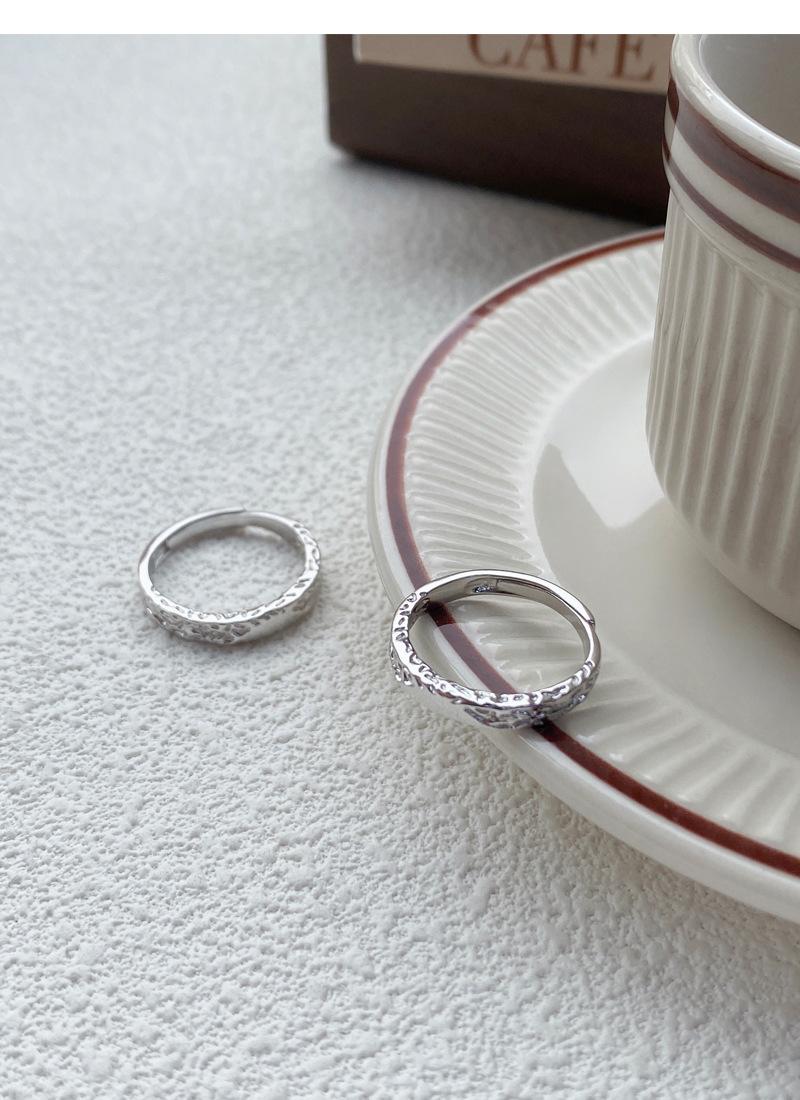 S25 Sterling Silver Simple Glacier Plain Band Couple Ring Open Ring -507 jewellery  with  meaning(45%)