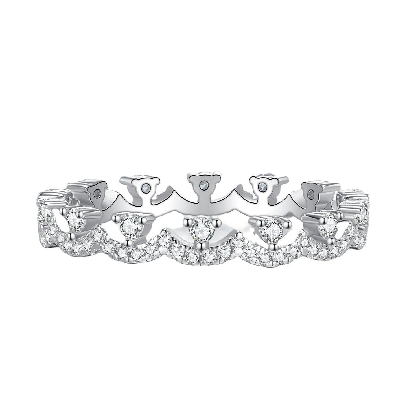 NO.092 S925 Sterling Silver Lace Ring 6A Cubic Zirconia Ring fashion jewelry accessory woman girl promise ring Springtok