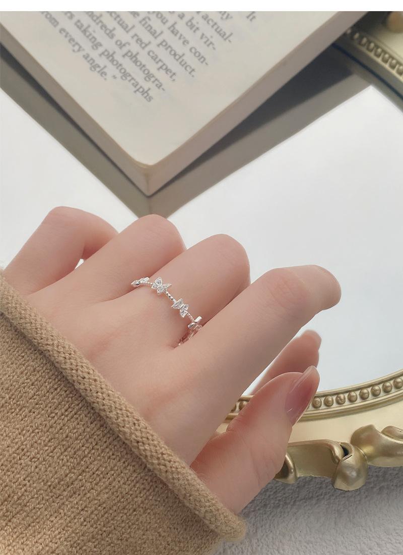 S925 Sterling Silver Three-Dimensional Butterfly Ring Women - 492(45%)