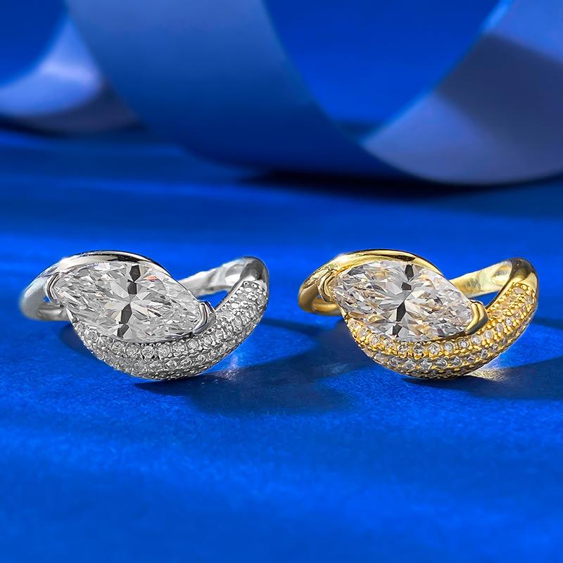 S925 Sterling Silver Marquise Ring 6*12mm 6A Cubic Zirconia Ring fashion jewelry accessory woman girl promise ring-287(35%)