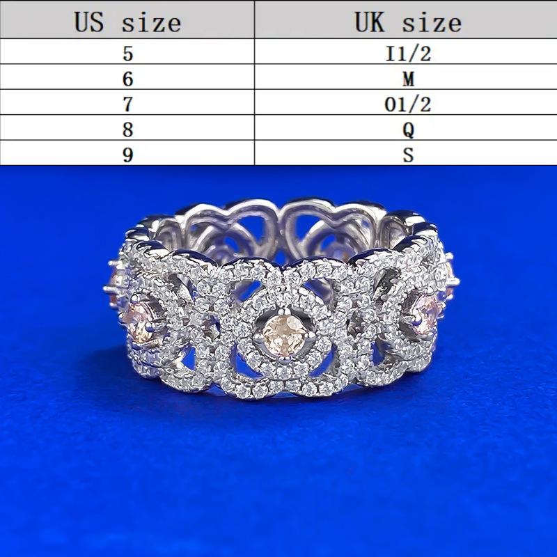 S925 Sterling Silver Wide Full Row Ring 6A Cubic Zirconia Ring fashion jewelry accessory woman girl promise ring-299(35%)