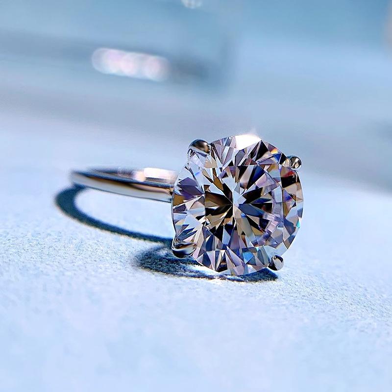 S925 Sterling Silver Oval Cut Round Ring 10mm 6A Cubic Zirconia Ring-261(35%)