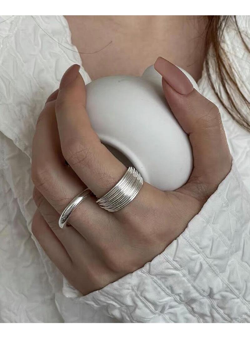S925 Sterling Silver Multi-layer Ring Women's Open Ring-529(45%)