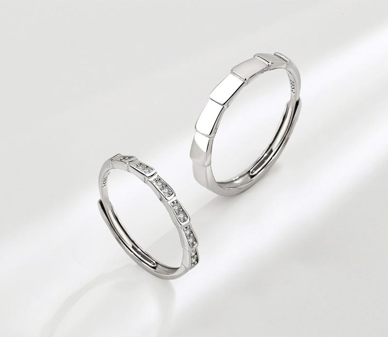 S925 Sterling Silver Simple Couple Ring-531 weddingring(45%)