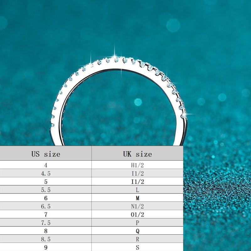 S925 Sterling Silver One-Line Band Ring Synthetic Moissanite fashion jewelry accessory woman girl promise ring-209(35%)