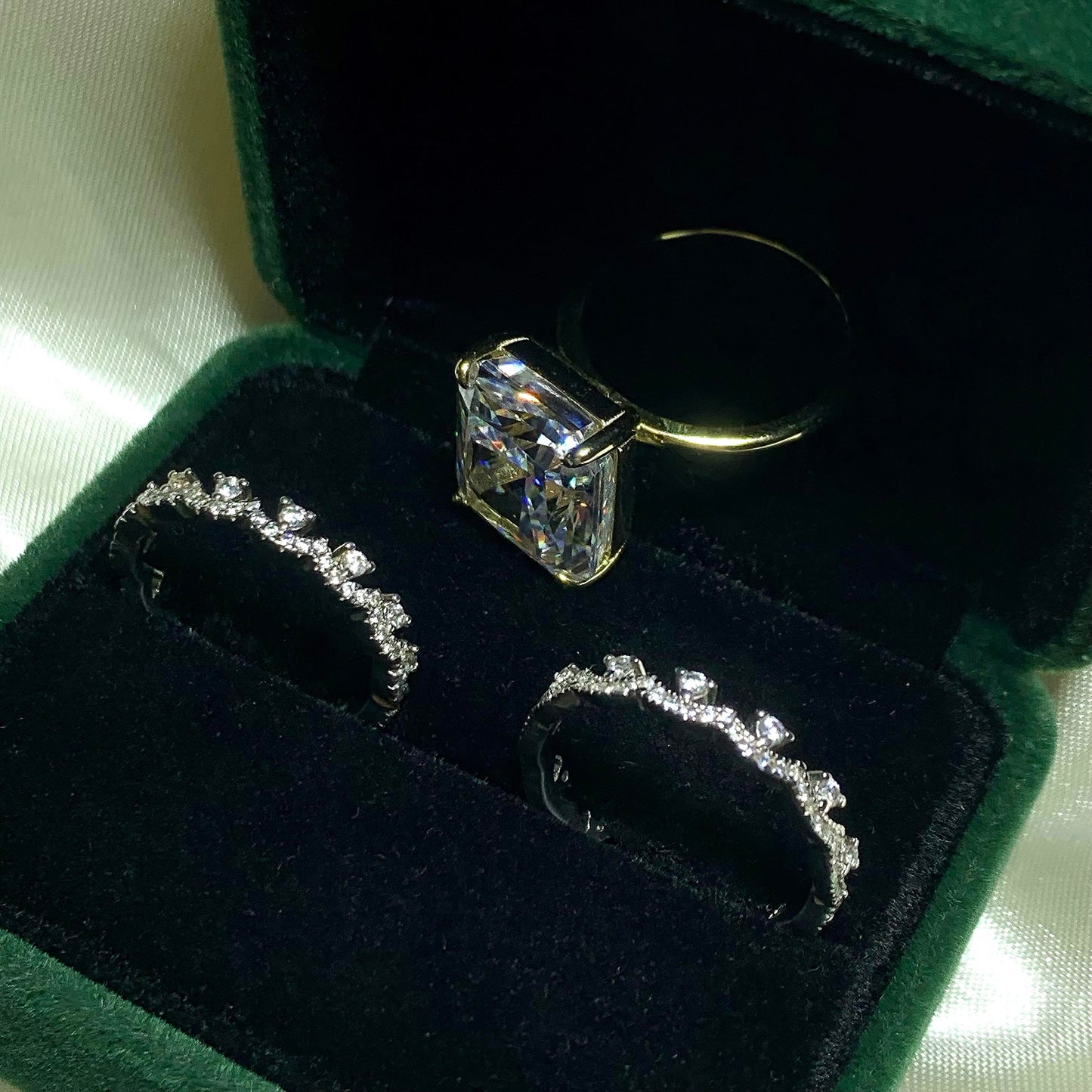 S925 Sterling Silver Ice Flower Cut Square Ring 12*14mm 8A Cubic Zirconia Ring fashion jewelry accessory woman girl promise ring-218(35%)