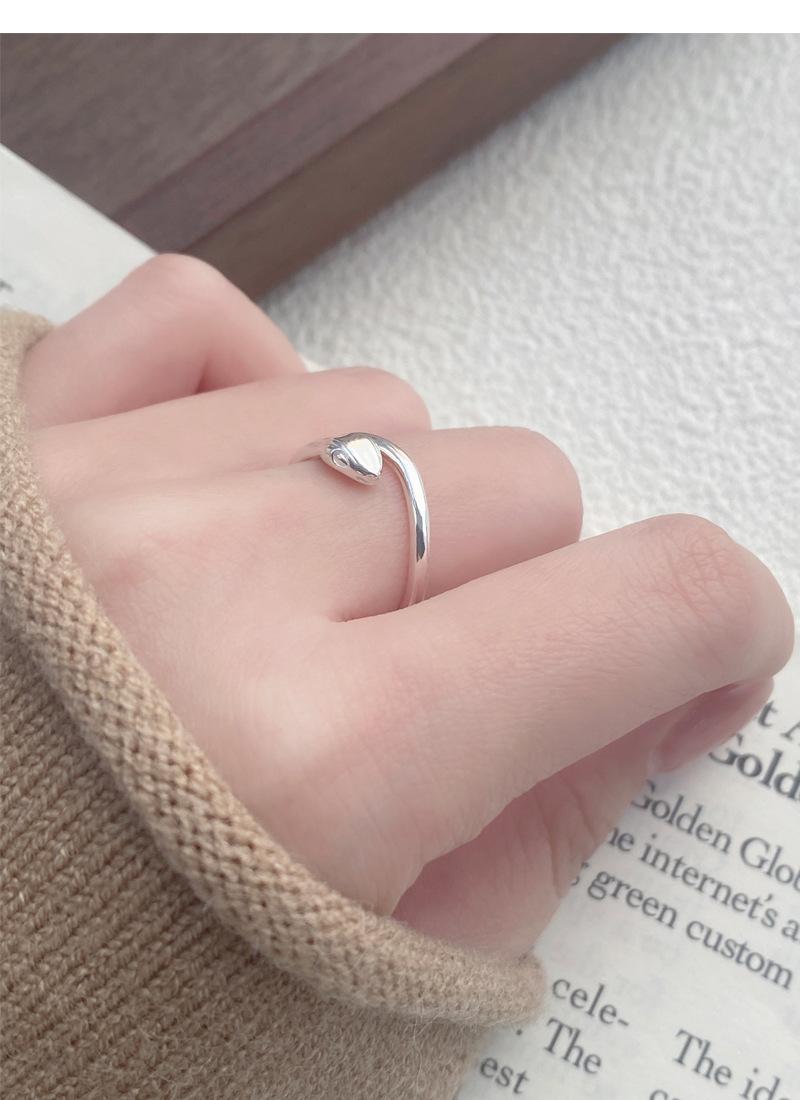 S925 Sterling Silver Snake Simple Shape Ring for Women - 503(45%)