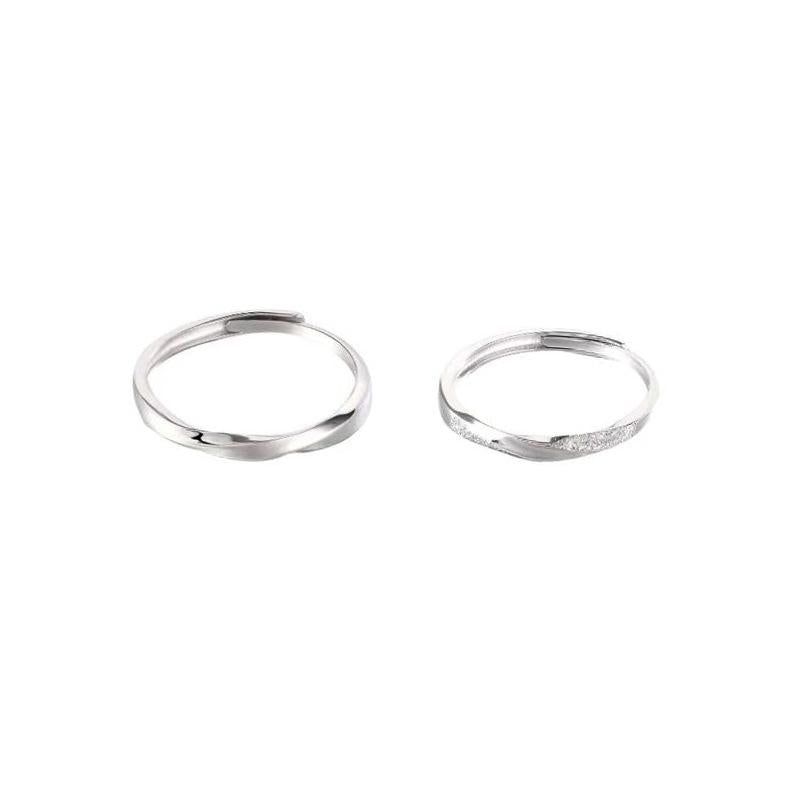 S925 Sterling Silver Mobius Ring Couple Plain Pair Ring -539 weddingring(45%)