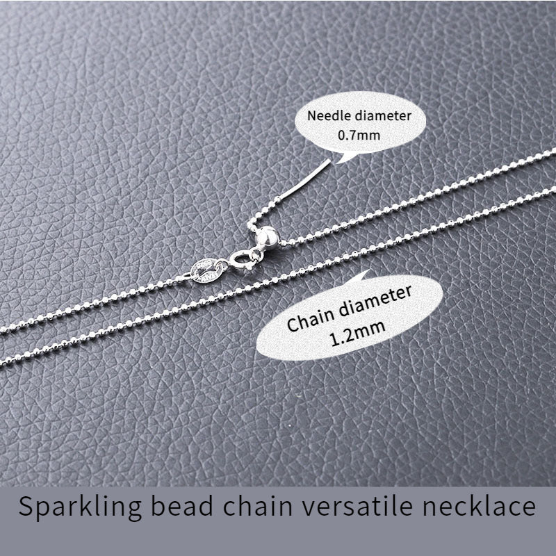 S925 Sterling Silver Needle Universal Necklace/Box Chain/Snake Chain/Sparkling O Chain/ Cross Chain/Full Star Chain/Sparkling bead chain