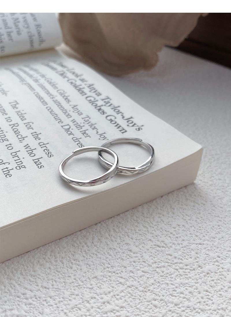 S925 Sterling Silver Niche Simple Matte Unisex Couple Rings Personality Fashion Light Luxury Pair Rings -630 jewellery  with  meaning(45%)