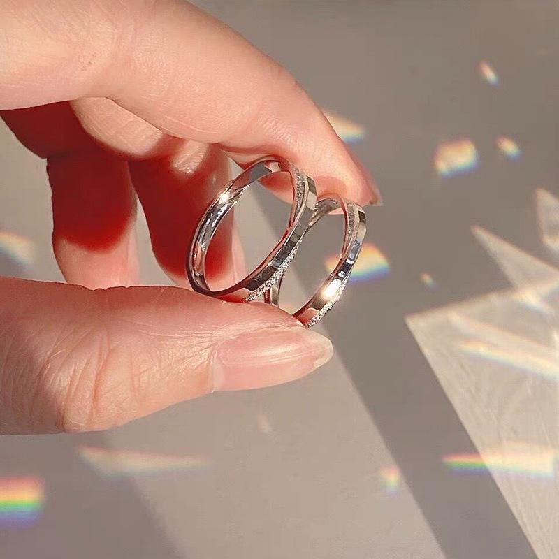 S925 Sterling Silver Mobius Plain Band Couple Rings Pair - 526 weddingring(45%)