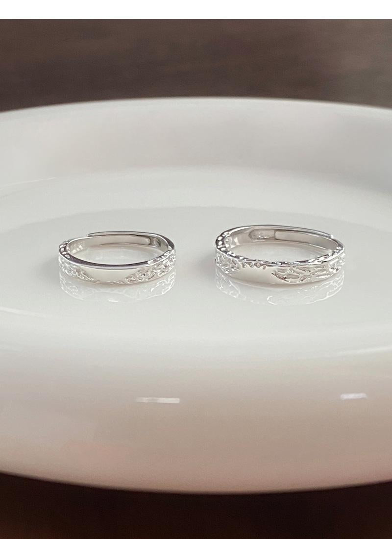 S25 Sterling Silver Simple Glacier Plain Band Couple Ring Open Ring -507 jewellery  with  meaning(45%)