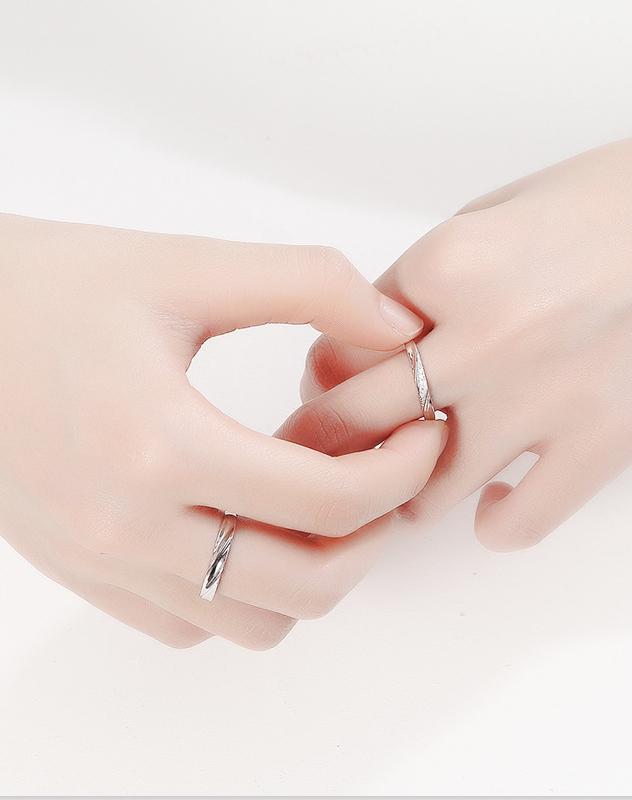 S925 Sterling Silver Simple Plain Band Couple Rings - 487 weddingring(45%)