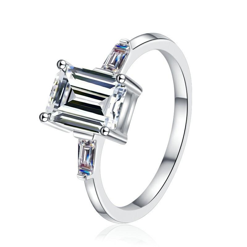 NO.118 S925 Sterling Silver Grandmother Cut Ring/2 Karat/Synthetic Moissanite Ring elegant luxury daily life woman birthday gift engagement Springtok