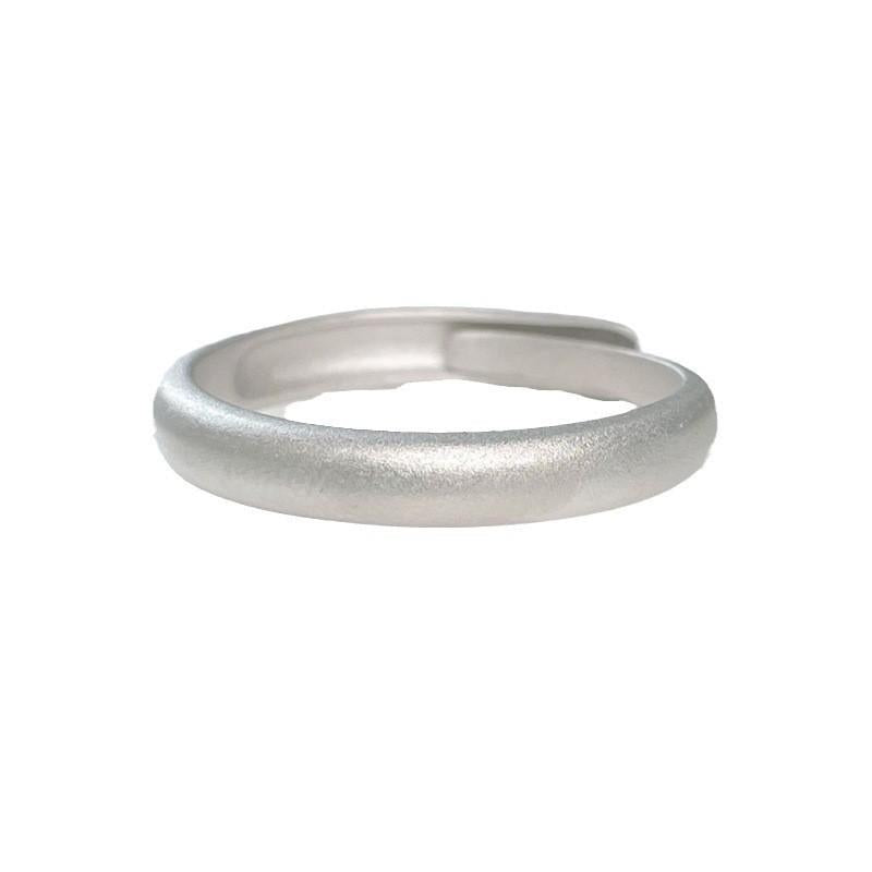 S925 Sterling Silver Vintage Matte Frosted Plain Band Couple Rings Wedding ring- 477(45%)