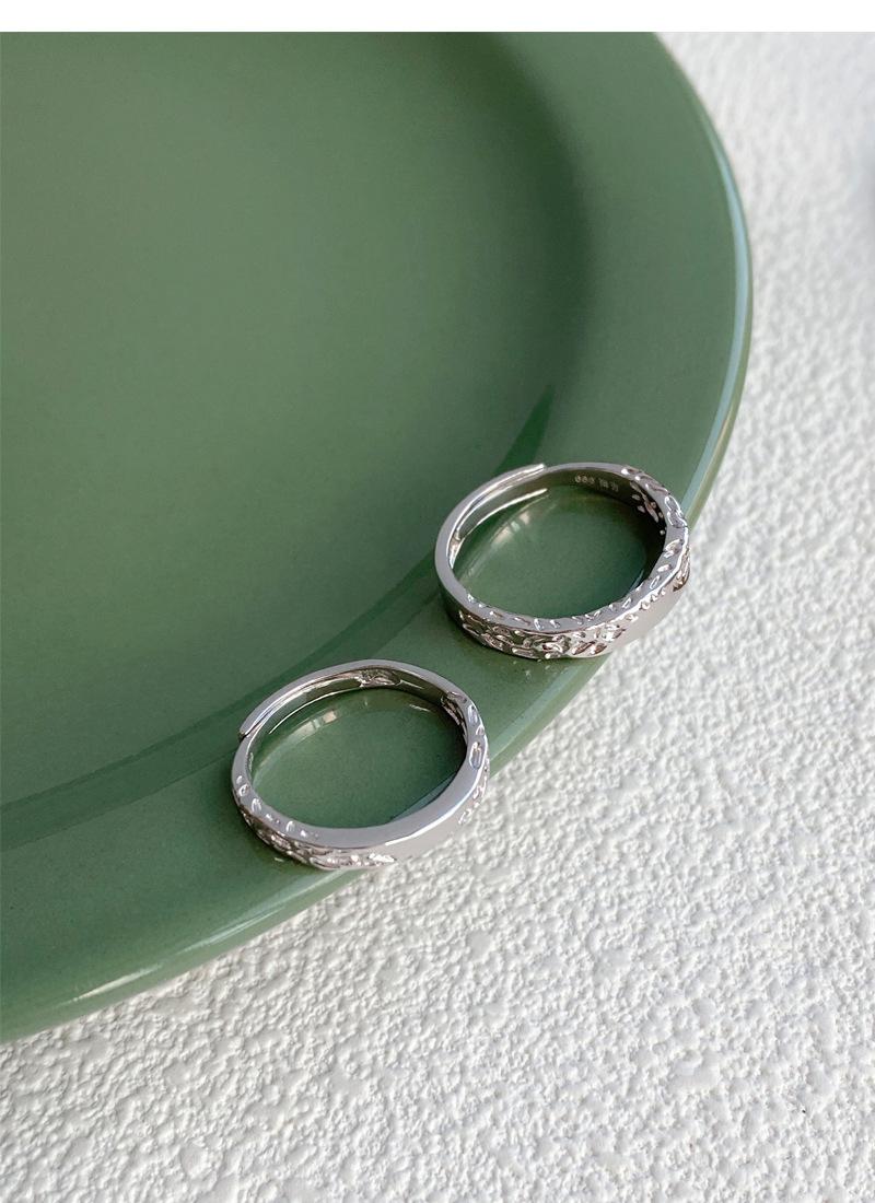 S25 Sterling Silver Simple Glacier Plain Band Couple Ring Open Ring -507 jewellery  with  meaning(45%)