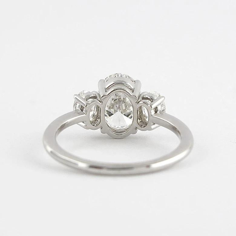 S925 Sterling Silver Big Three-stones Oval Cut Oval Ring 8*11mm 6A Cubic Zirconia Ring-234(35%)