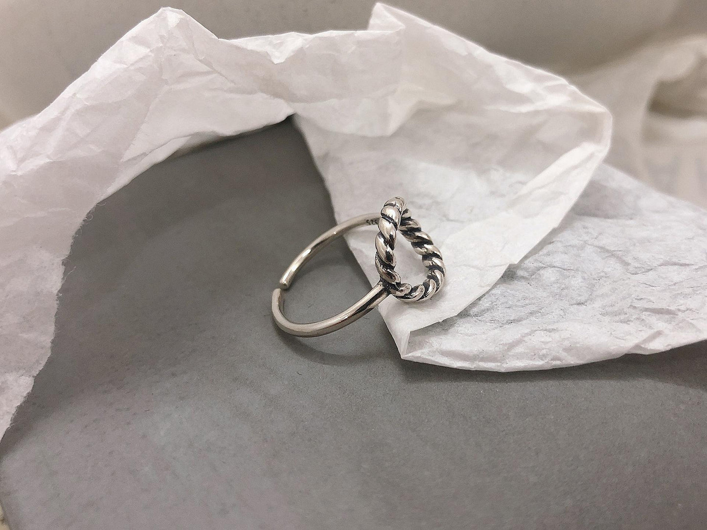 S925 Sterling Silver Round Twist Open for Women Ring-530(45%)