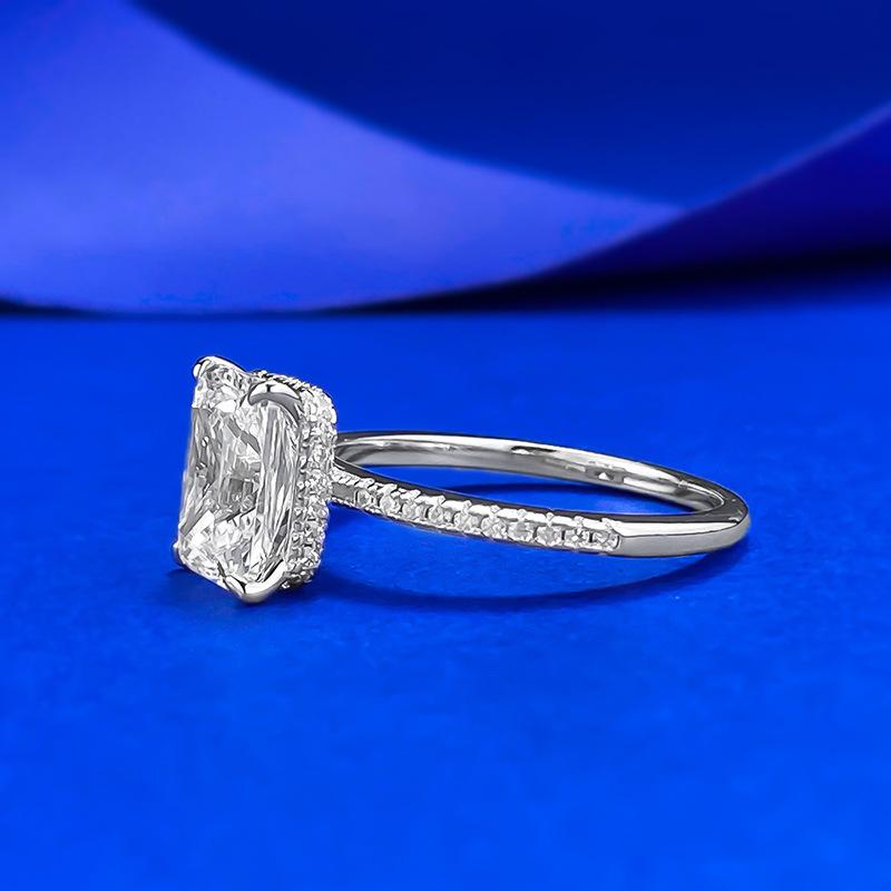 S925 Sterling Silver Rectangular 7*9mm 6A Cubic Zirconia Ring-443(25%)