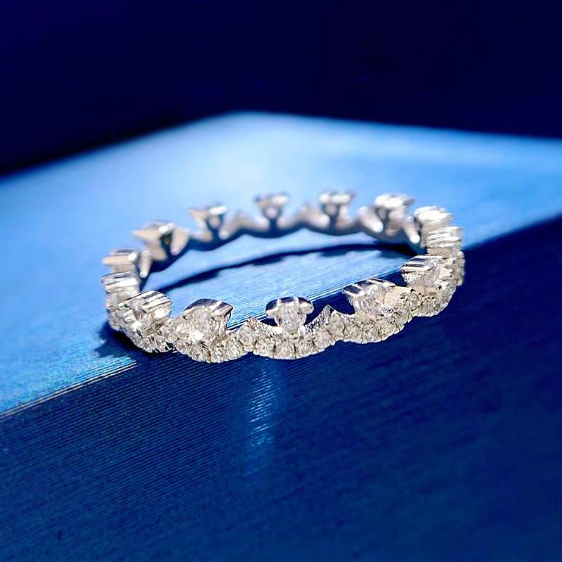 NO.092 S925 Sterling Silver Lace Ring 6A Cubic Zirconia Ring fashion jewelry accessory woman girl promise ring Springtok