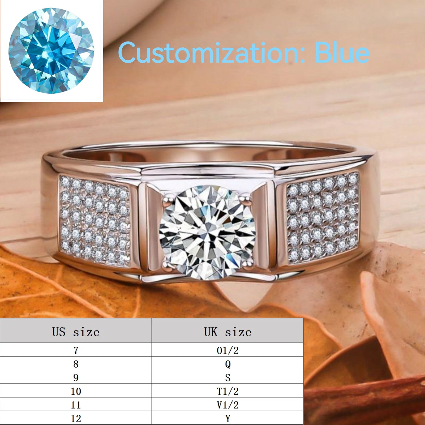 Synthetic Moissanite Sterling Silver Men's Little Starry Ring elegant luxury daily life engagement ring-203(35%)