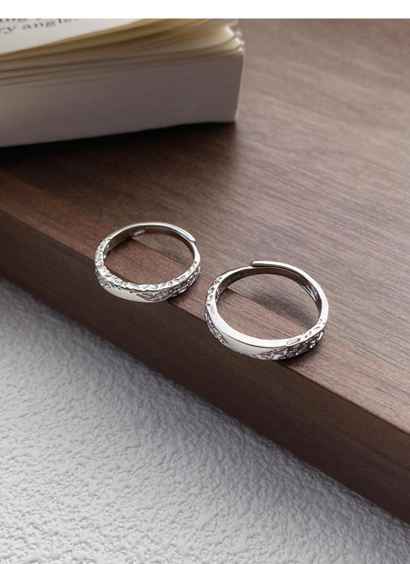 S25 Sterling Silver Simple Glacier Plain Band Couple Ring Open Ring -507 jewellery  with  meaning(45%)