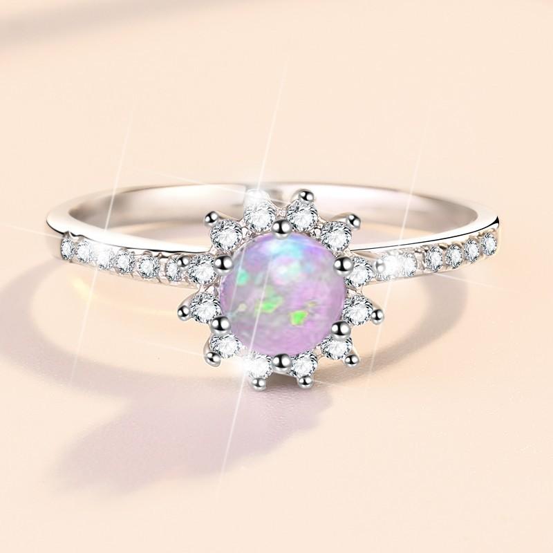 S925 Sterling Silver Opal Stone Ring-355(35%)