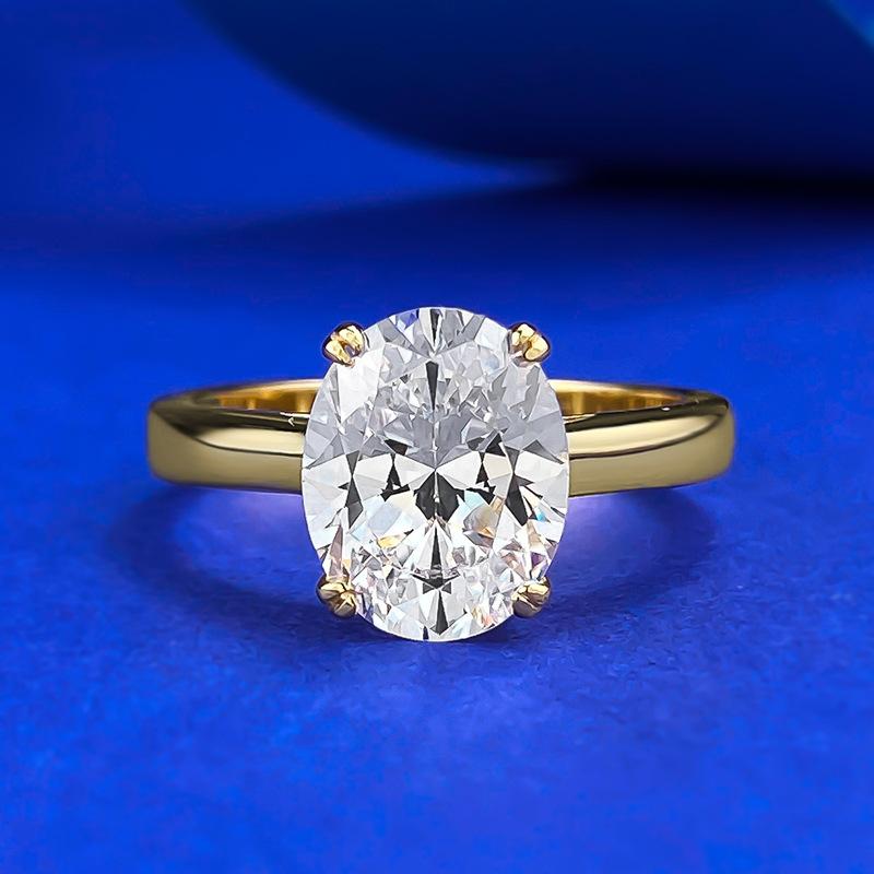 S925 sterling silver oval cut ring 8*10mm 6A cubic zirconia ring fashion jewelry accessory woman girl promise ring-383(35%)