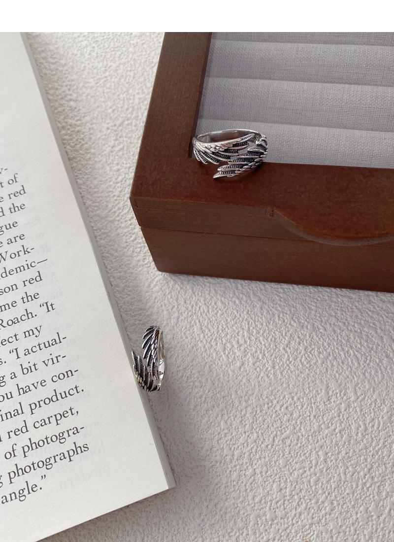 S925 Sterling Silver Vintage Angel Wings Couple Ring -547 weddingring(45%)