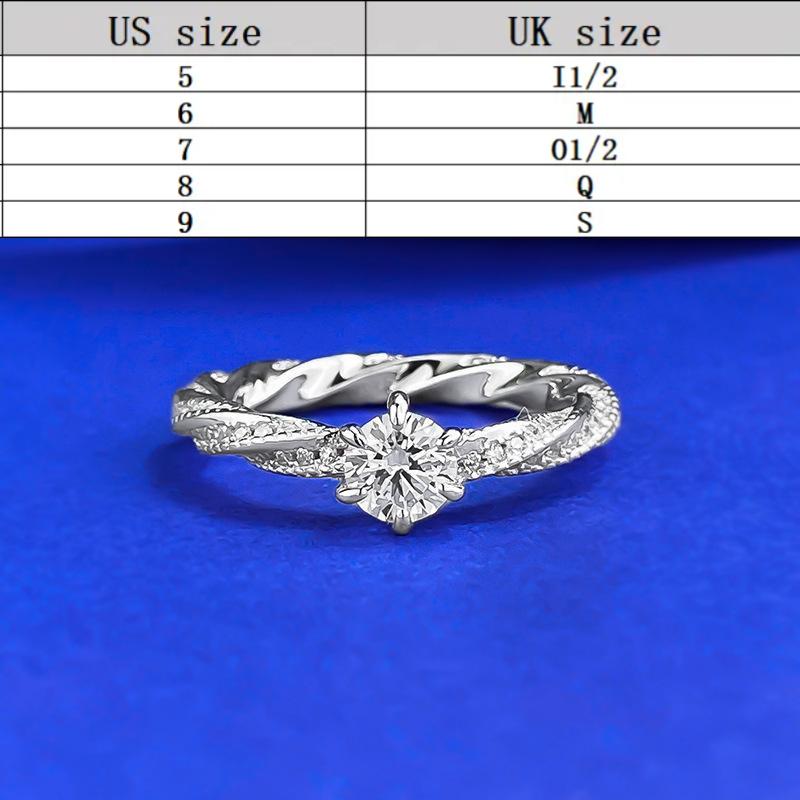 S925 Sterling Silver Six-claw Cut Ring  5mm 6A Cubic Zirconia Ring(35%)