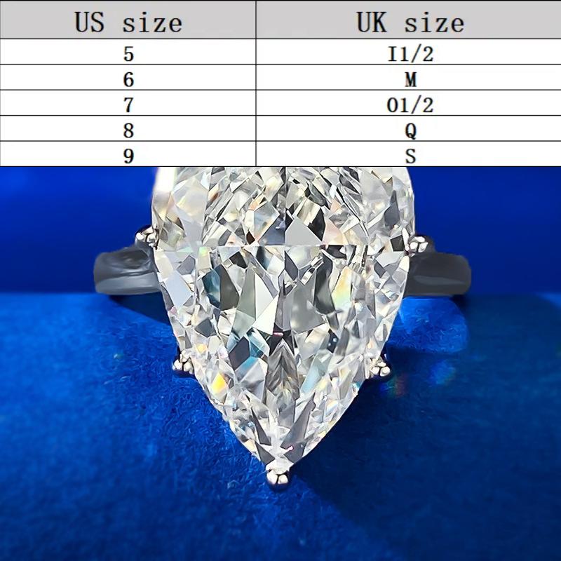 S925 sterling silver Pear Ice Flower Cut Pear Ring 12*18mm 8A Cubic Zirconia Ring fashion jewelry accessory woman girl promise ring-399(35%)
