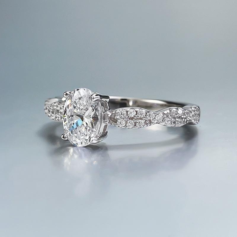 S925 sterling silver oval cut ring 5*7mm 6A cubic zirconia ring fashion jewelry accessory woman girl promise ring Springtok-223(35%)