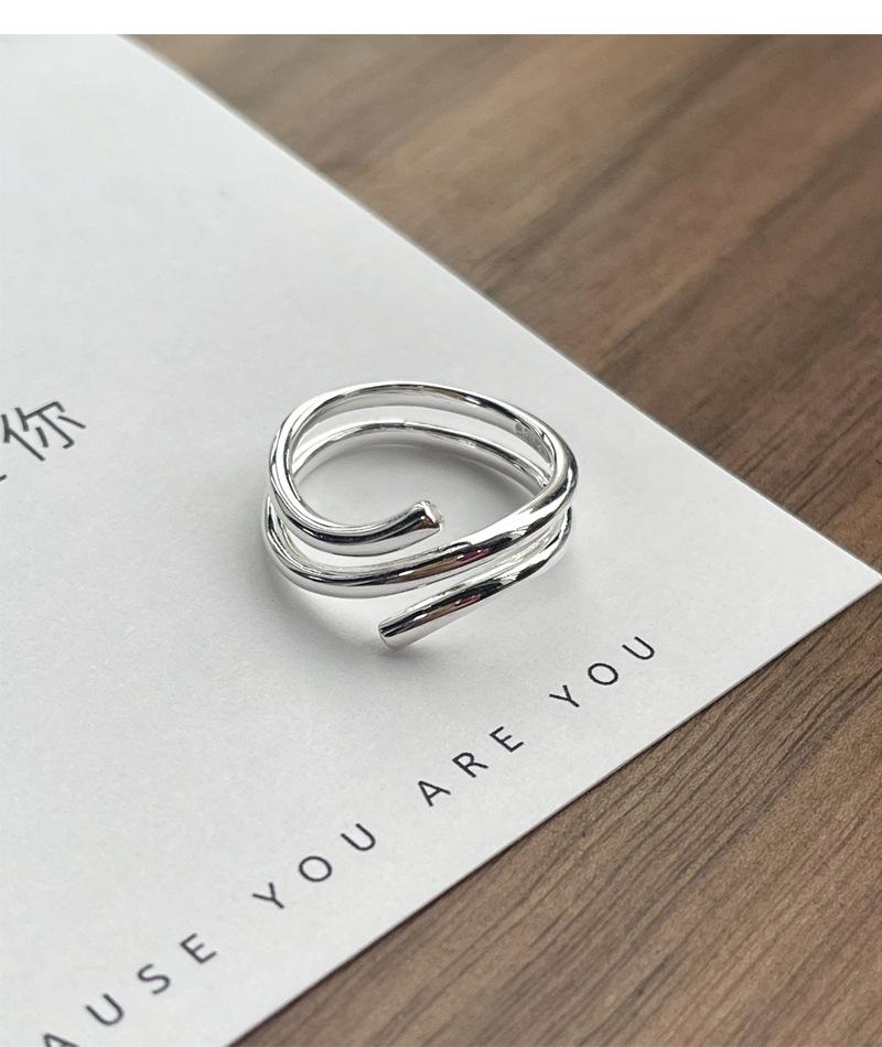 S92 Sterling Silver Multi-layer Line Ring for Women - 535(45%)