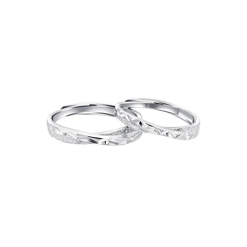 S925 Sterling Silver Cross Line Couple Ring-631 weddingring(45%)