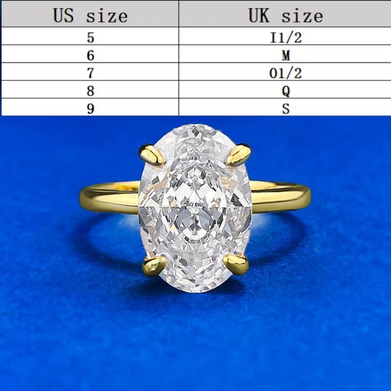 S925 sterling silver oval cut pigeon egg Ring 8*12mm 8A cubic zirconia ring-231(35%)