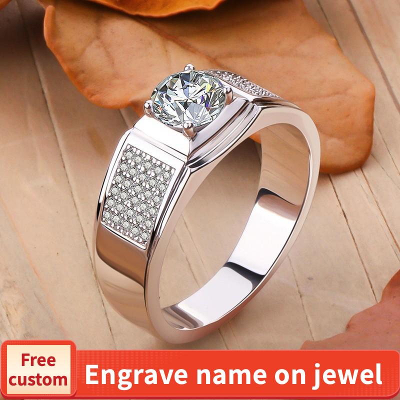 NO.158 Synthetic Moissanite Sterling Silver Little Starry Ring Couple Ring fashion jewelry accessory promise ring Springtok Men's Ring