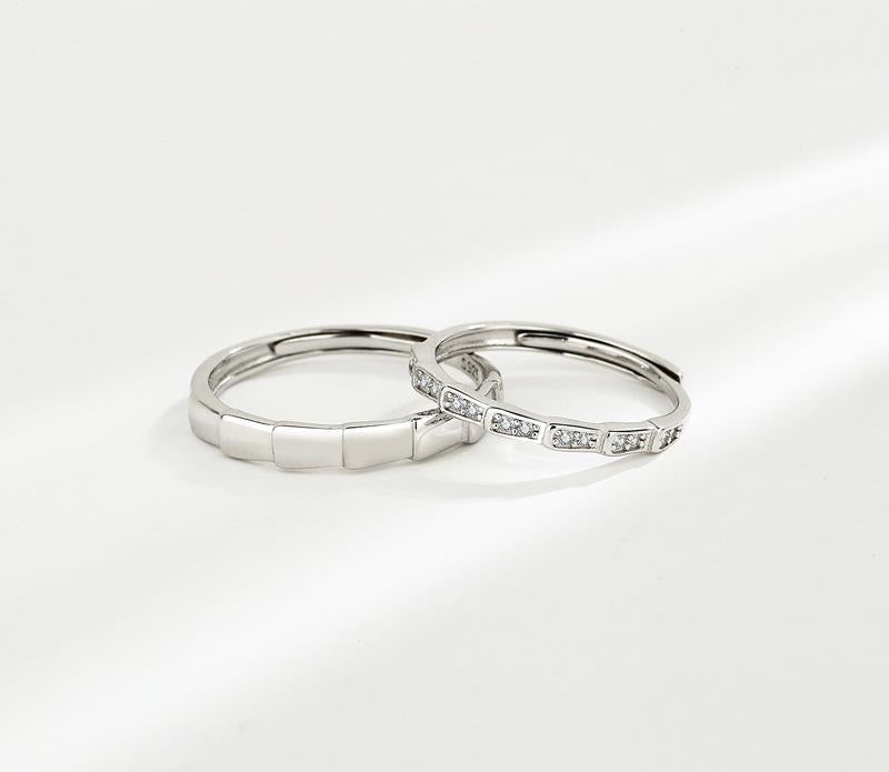 S925 Sterling Silver Simple Couple Ring-531 weddingring(45%)