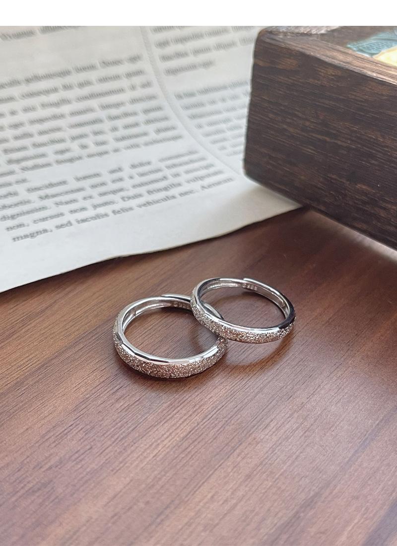 S925 Sterling Silver Couple Rings Plain Matte Open Ring -525 weddingring(45%)