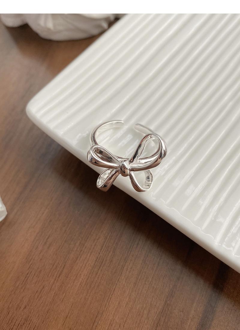 S925 Sterling Silver Bow Irregular Ring Women -515(45%)