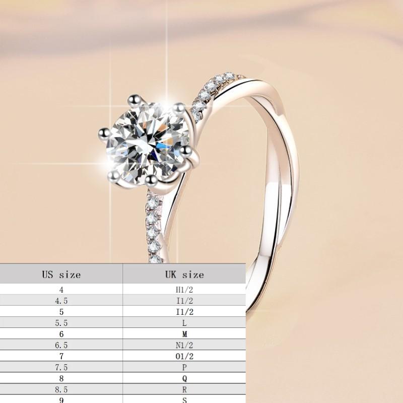 S925 Sterling Silver Love Interwoven Ring Synthetic Moissanite Ring fashion jewelry accessory woman girl promise ring-193(35%)
