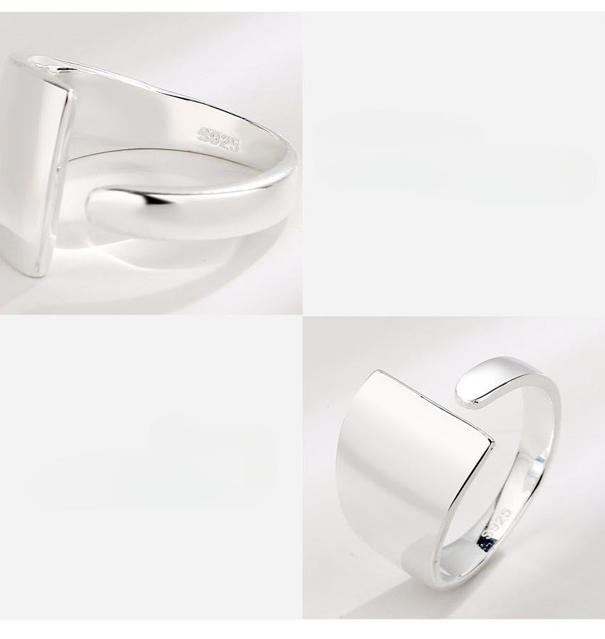 S925 Sterling Silver Irregular Geometric Ring Women's Open Ring-554(45%)