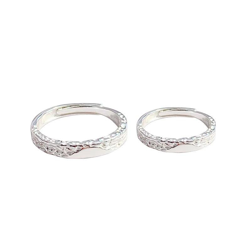 S25 Sterling Silver Simple Glacier Plain Band Couple Ring Open Ring -507 jewellery  with  meaning(45%)