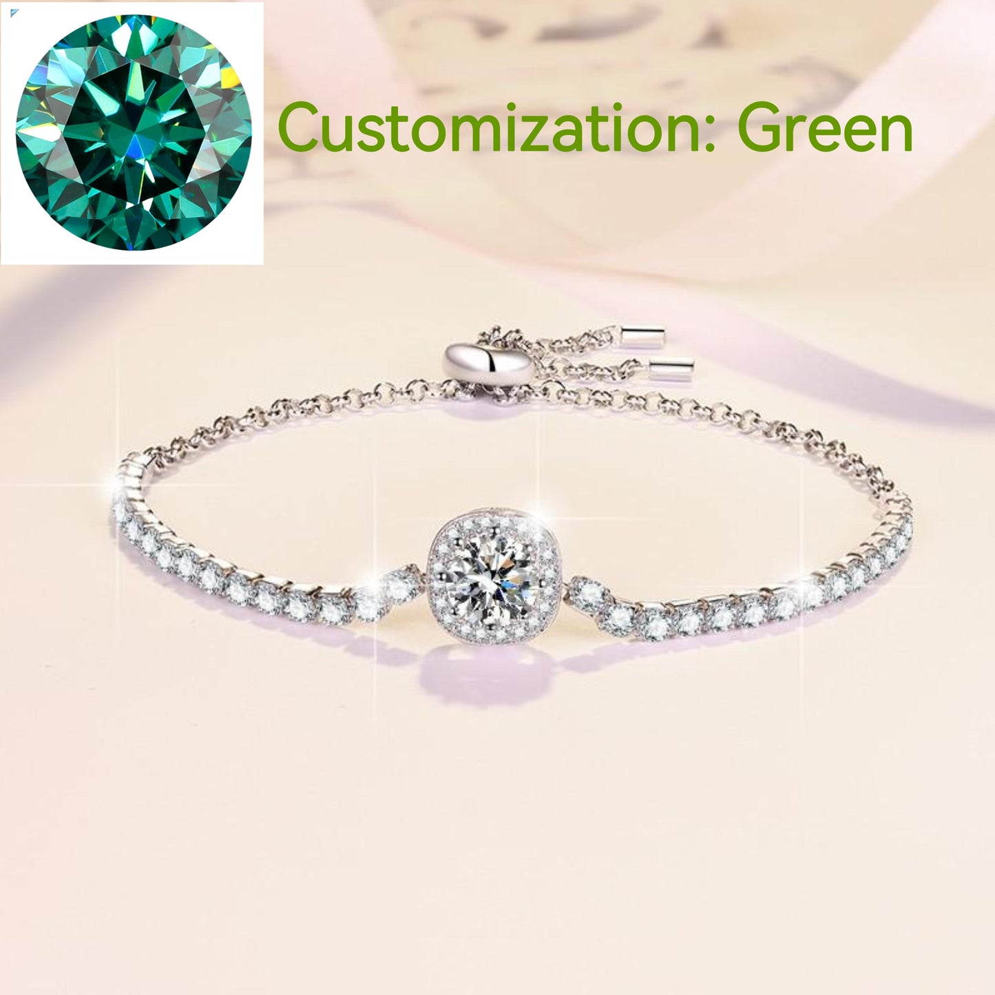 S925 Sterling Silver Starry Sky Bracelet Colored Synthetic Moissanite Bracelet fashion jewelry accessory woman girl promise ring-316(35%)