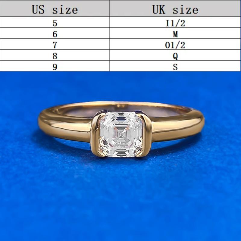 S925 Sterling Silver Rectangular Cut Rock Sugar Ring 5*5mm 6A Cubic Zirconia Ring-369(35%)