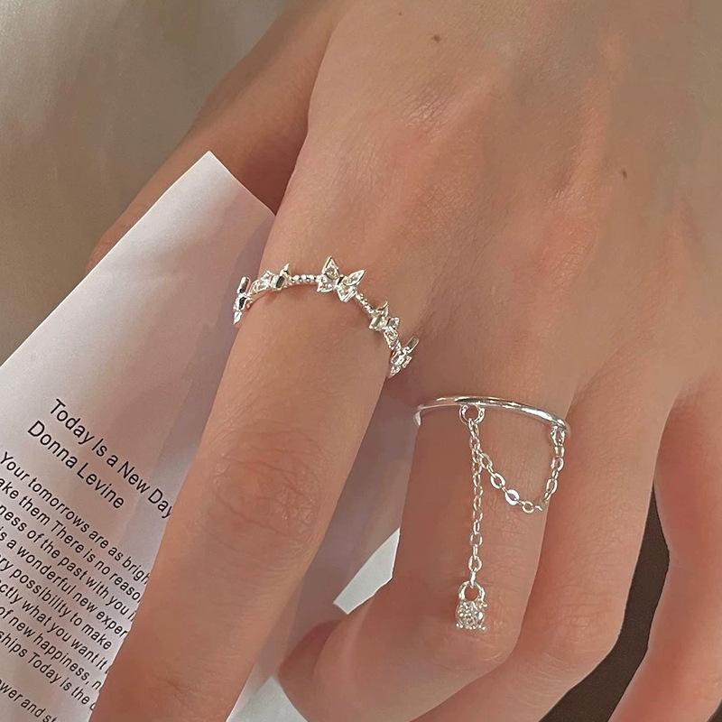 S925 Sterling Silver Three-Dimensional Butterfly Ring Women - 492(45%)