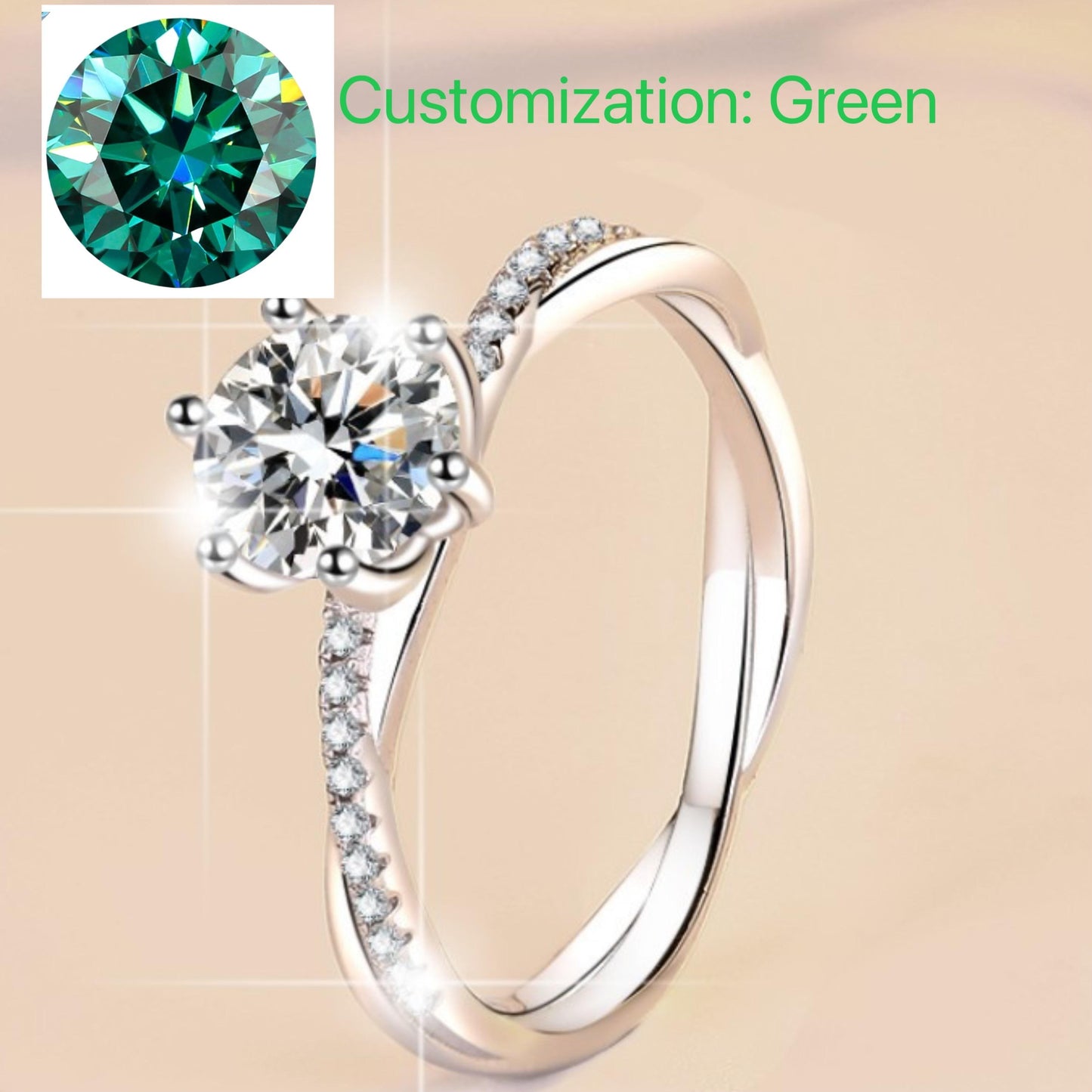 NO.113 S925 Sterling Silver Love Interwoven Ring Synthetic Moissanite Ring fashion jewelry accessory woman girl promise ring Springtok