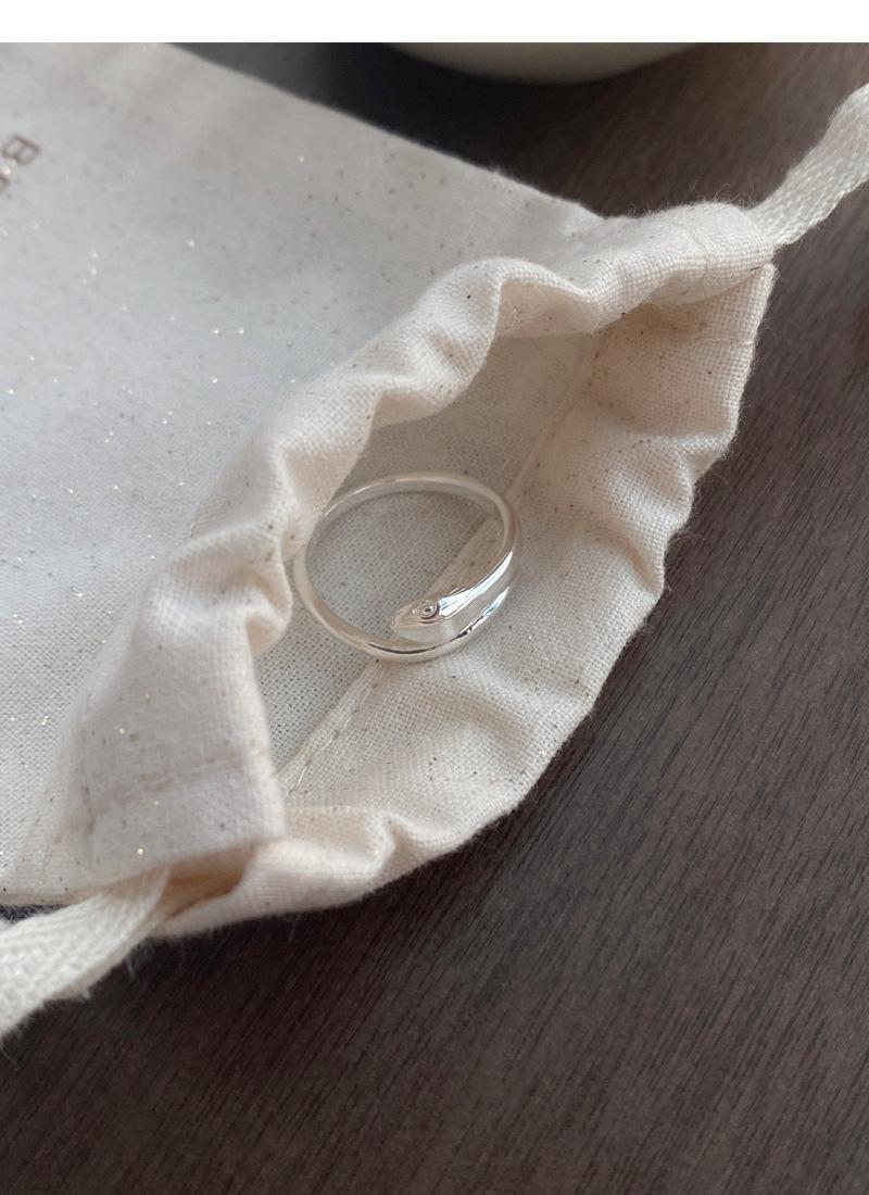 S925 Sterling Silver Snake Simple Shape Ring for Women - 503(45%)